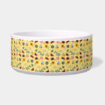 Bumblebees and flowers  bowl<br><div class="desc">Bumblebees and flowers pet bowl is as cute as it gets,  decorated with bumblebees and flowers in a pretty yellow background pattern.</div>