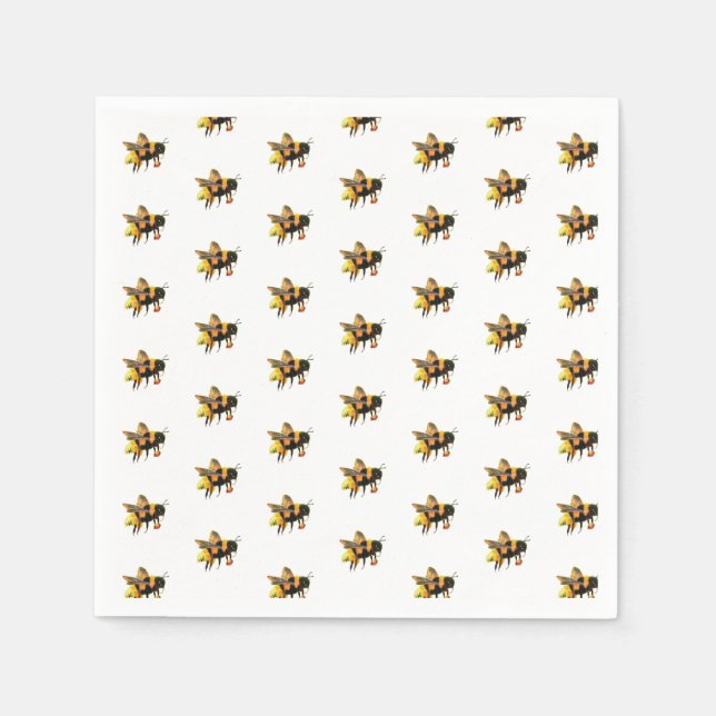  Bumblebees  Collecting Nectar and Pollen Napkins (Front)