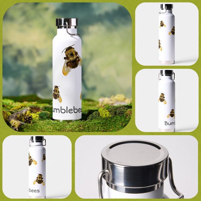 Bumblebees Customizable Photographic Water Bottle (Creator Uploaded)
