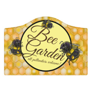 Bumblebee's Garden Polinator's welcome! Door Sign