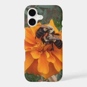 Bumblebees on Marigold Flower iPhone 17 Case