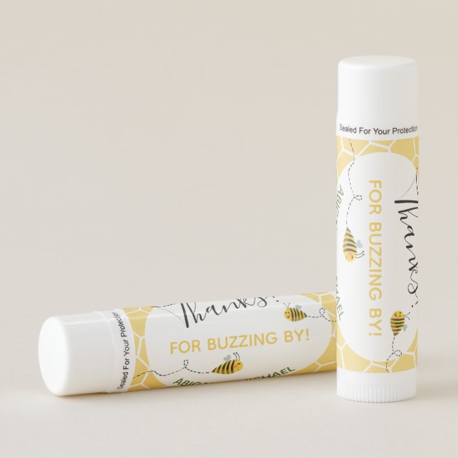 Bumblebees Thanks Party Favor Bee Baby Shower Lip Balm (Front)