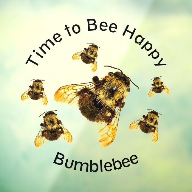 Bumblebees Time to Bee Happy Photographic Window Cling (Sheet 3)