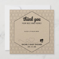 Bumblee Baby Shower Lip Balm Favor Tag Card