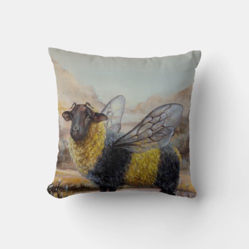 Bumblesheep Throw Pillow