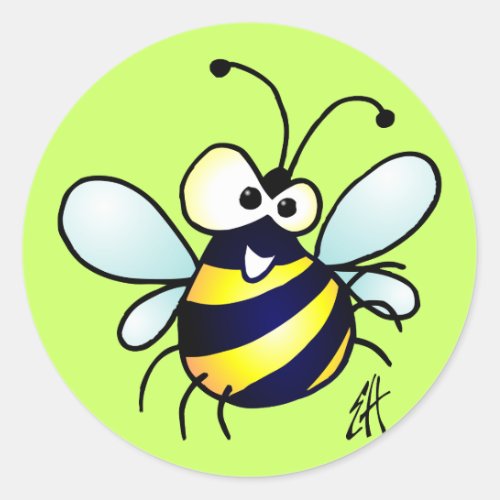 Bumbling Bee Classic Round Sticker