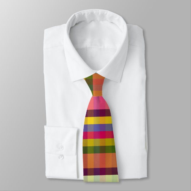 Bumbling Plaid BB Neck Tie (Tied)