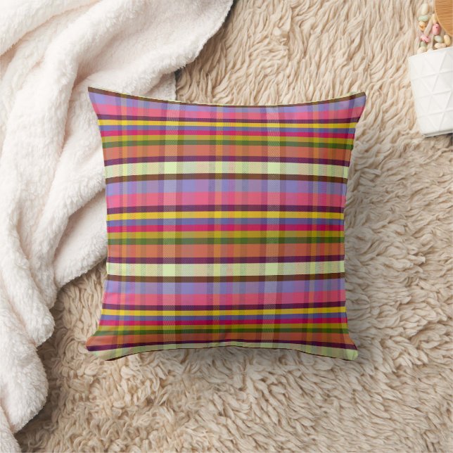 Bumbling Plaid BB Throw Pillow (Blanket)