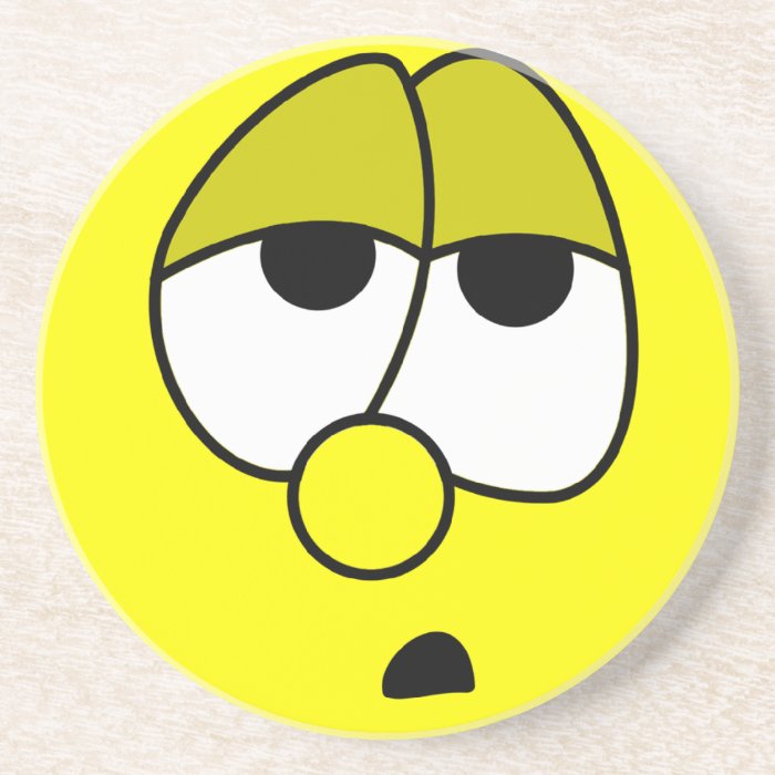 Bummed Smiley Face Drink Coaster