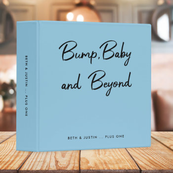 Bump  Baby And Beyond | Blue Baby Memories Journal 3 Ring Binder by GuavaDesign at Zazzle