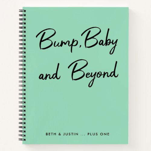 Bump Baby and Beyond  Mint Green Baby Journal