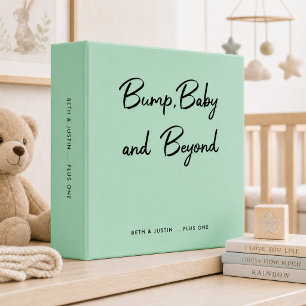Bump, Baby and Beyond   Mint Green Baby Journal 3 Ring Binder