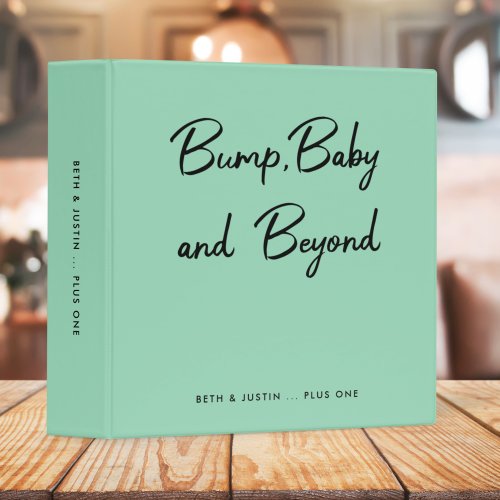 Bump Baby and Beyond  Mint Green Baby Journal 3 Ring Binder