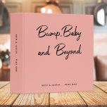 Bump, Baby and Beyond | Pink Baby Memories 3 Ring Binder<br><div class="desc">A modern blush pink baby journal binder to capture your precious memories throughout pregnancy to parenthood! The design features an informal casual handwritten script typography "bump, baby and beyond" paired with a modern black typography for mom and dad names and even your baby's nickname which ca be easily personalised! The...</div>