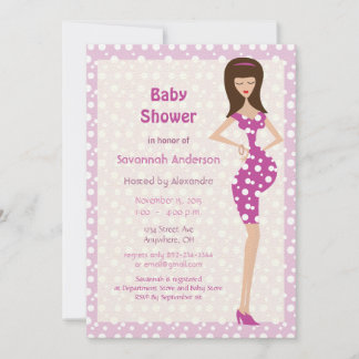Bump Baby Girl Shower Invitations