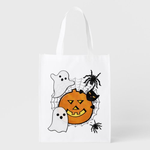 Bump in the Night Halloween Treat Reusable Grocery Bag
