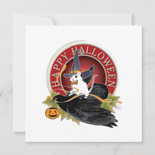 Bump In The Night White Mouse Holloween Greeting