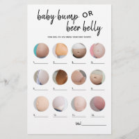 Bump or Beer Belly Minimalist Baby Shower Game