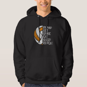 Bump Set Spike Eat Sleep Repeat Volleyball 4 Hoodie