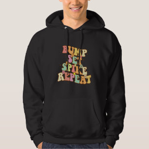 Bump Set Spike Repeat Cute Groovy Teen Girls Volle Hoodie