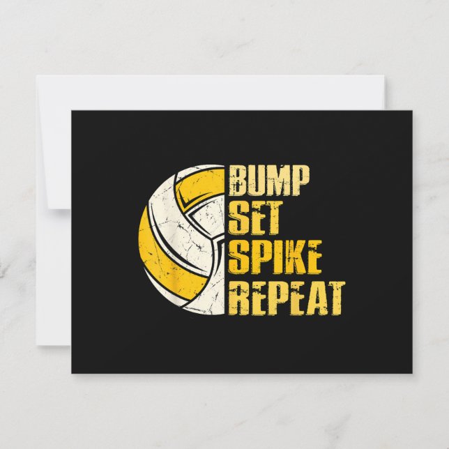 Bump Set Spike Repeat Volleyball Funny (Front)