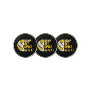 Bump Set Spike Repeat Volleyball Funny Golf Ball Marker