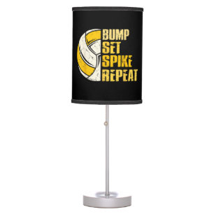 Bump Set Spike Repeat Volleyball Funny Table Lamp