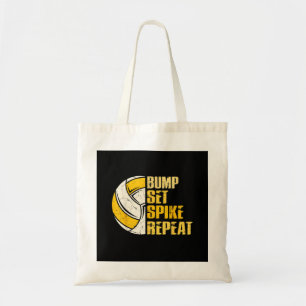 Bump Set Spike Repeat Volleyball Funny Tote Bag