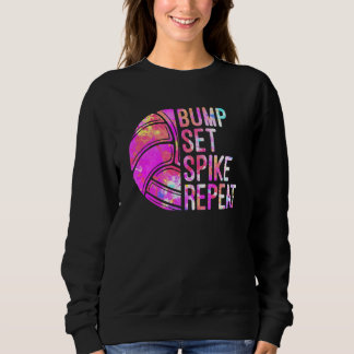 Bump Set Spike Repeat Volleyball Lover Girls Athle Sweatshirt