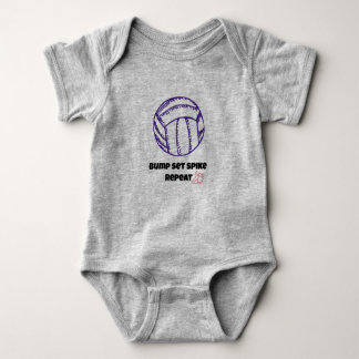 Bump Set Spike Repeat Volleyball T-Shirt Baby Bodysuit