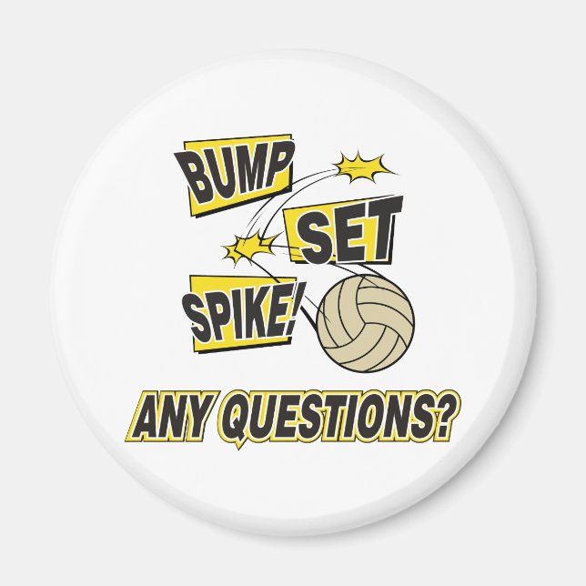 Bump Set Spike Volleyball Gift Magnet (Front)