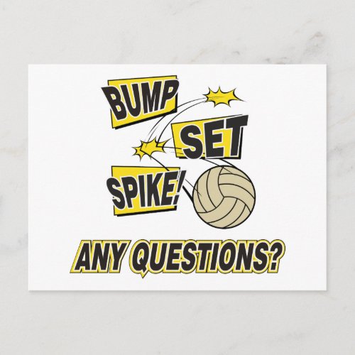 Bump Set Spike Volleyball Gift Postcard