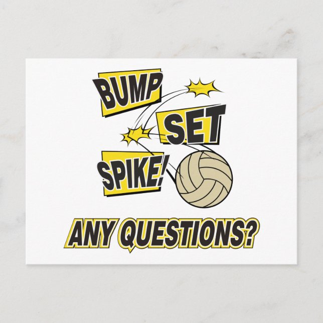 Bump Set Spike Volleyball Gift Postcard (Front)