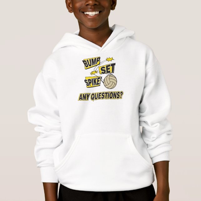Bump Set Spike Volleyball Hoodie (Front)