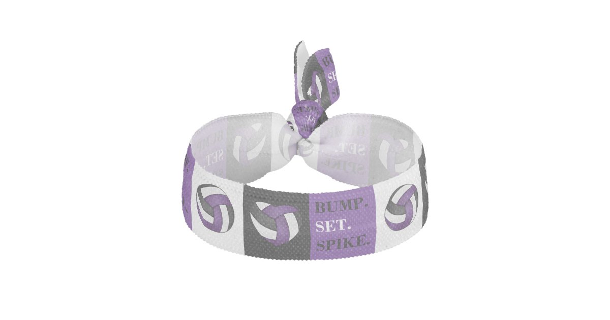 Bump Set Spike Volleyball Purple Elastic Hair Tie Zazzle Com