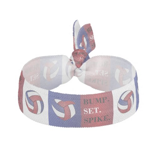 Bump Set Spike _ Volleyball _ Red White Blue Elastic Hair Tie