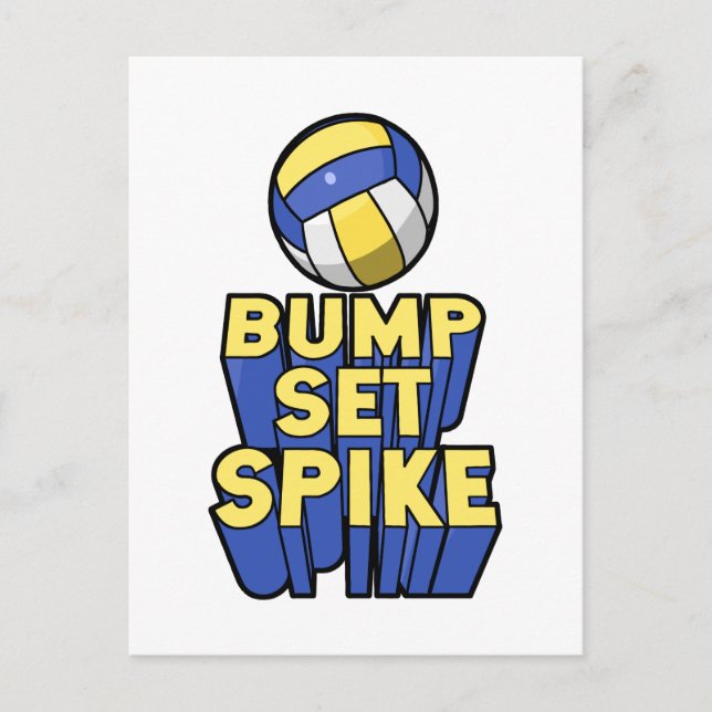 Bump Set Spike Volleyball Sport Postcard (Front)