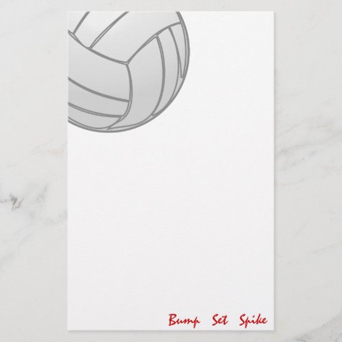 Bump Set Spike Volleyball Stationery