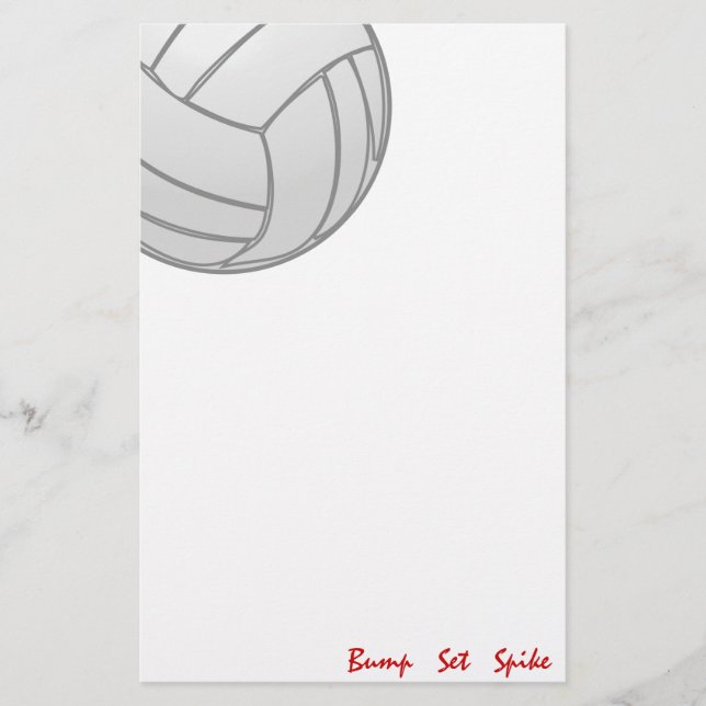 Bump Set Spike Volleyball Stationery (Front)