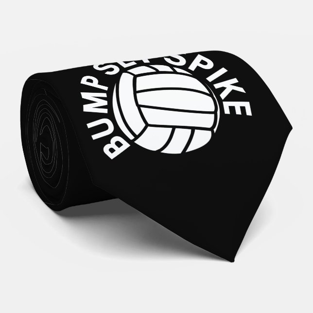 Bump set spike volleyball team neck tie (Rolled)