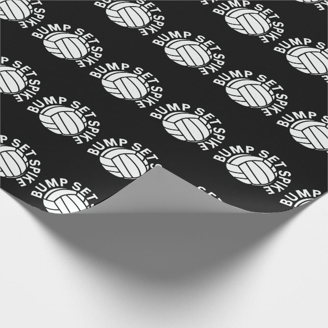 Bump set spike volleyball team wrapping paper (Corner)