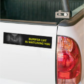 Bumper (Black) Cat is watching Bumper Sticker (On Truck)