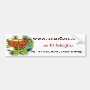 Bumper_butterfly_question_mark_2887zzl, Bumper Sticker