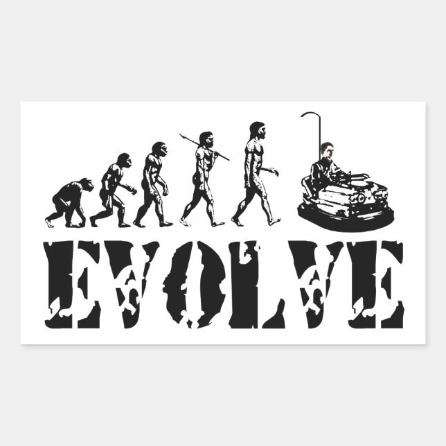 Bumper Cars Dodgem Fun Sport Evolution Art Rectangular Sticker (Front)