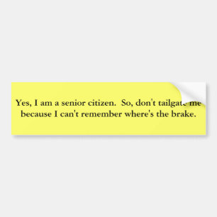 Bumper for Senior Citizens Sticker