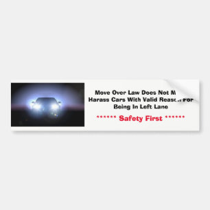 Bumper Stick Left Lane Sticker