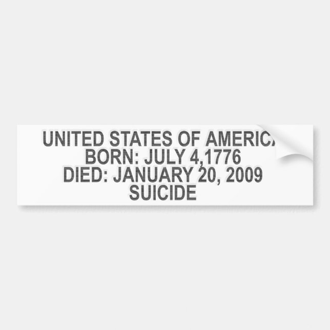 Bumper Sticker American Tombstone (Front)