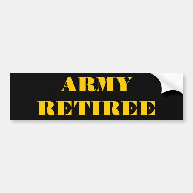 Bumper Sticker Army Retiree (Front)