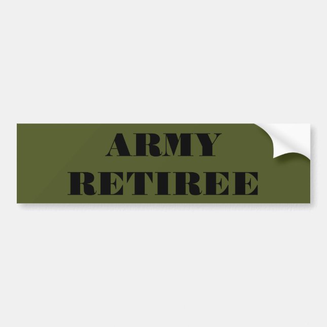 Bumper Sticker Army Retiree (Front)