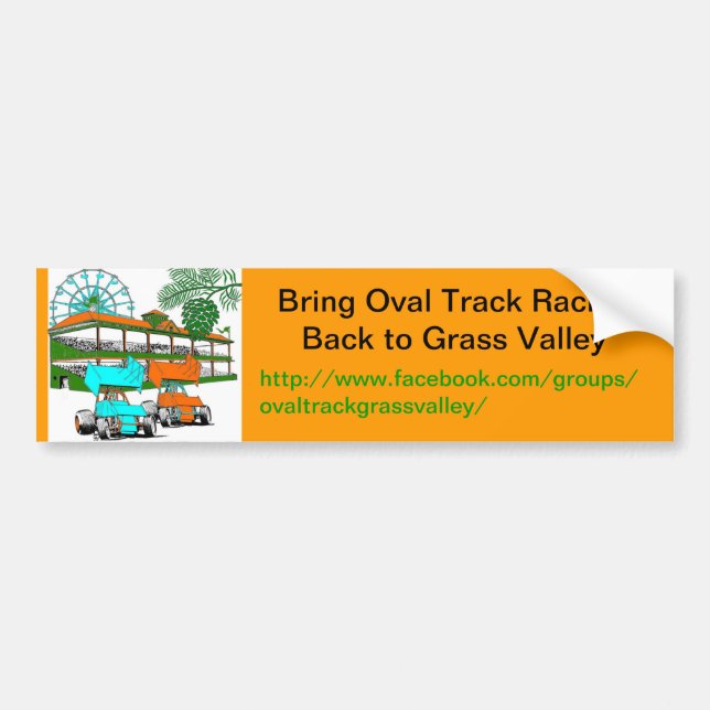 Bumper Sticker, Bring Oval Track Racing to GV Sticker (Front)